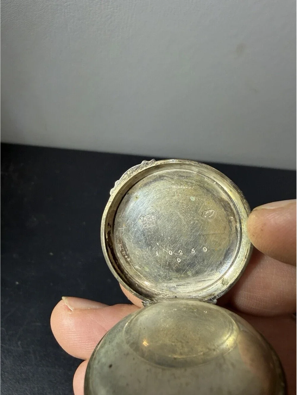 Vintage - Silver Pocket Watch .800 Fine Silver Etching On The Back - Nonrunning